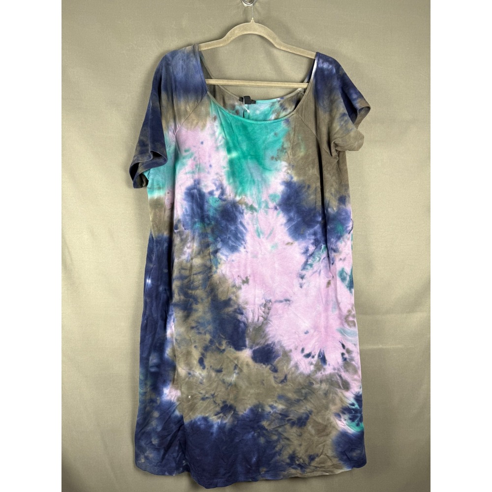 Torrid T-Shirt Dress Women 0 Multicolor Tie Dye Short Sleeve Scoop Neck 15480593